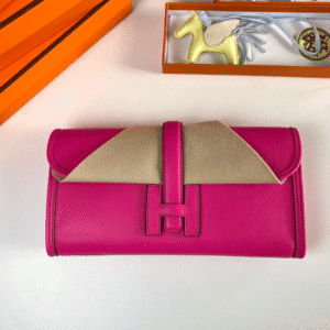 Hermes Jige Elan Sheepskin Lining Bag - Peach Red 18213 | Sandra Bags