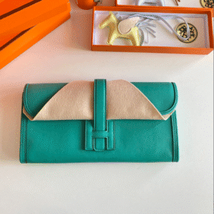 Hermes Jige Elan Sheepskin Lining Bag - Verona Green 63921 | Sandra Bags