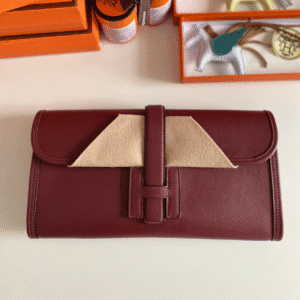 Hermes Jige Elan Sheepskin Lining Bag - Vine Red 28218 | Sandra Bags