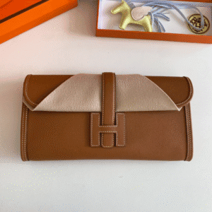 Hermes Jige Elan Sheepskin Lining Bag - Golden Brown 22753 | Sandra Bags