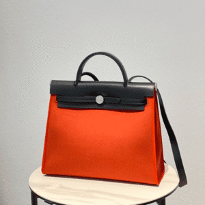Hermes Cloth Herbag Handbag - Orange 89440 | Sandra Bags