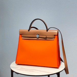 Hermes Cloth Herbag Handbag - Bright Orange 69167 | Sandra Bags
