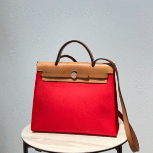 Hermes Cloth Herbag Handbag - Red 64836 | Sandra Bags