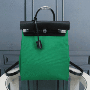Hermes Herbag Rucksack Handbag - Emerald Green/Black 17499 | Sandra Bags