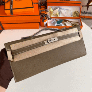 Hermes Kelly Cut Wallet - Elephant Gray 40234 | Sandra Bags