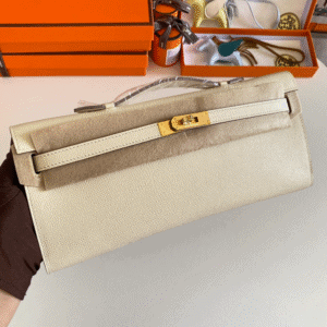 Hermes Kelly Cut Wallet - Cream 93530 | Sandra Bags