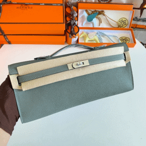 Hermes Kelly Cut Wallet - Almond Green 44168 | Sandra Bags