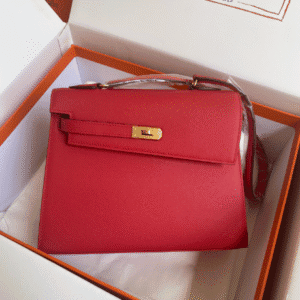 Hermes Kelly Pochette Handbag - Red 93594 | Sandra Bags