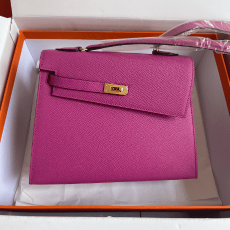 Hermes Kelly Pochette Handbag - Magnolia powder 75767 | Sandra Bags