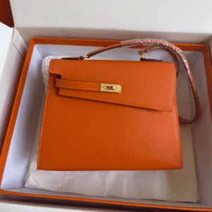 Hermes Kelly Pochette Handbag - Orange 32753 | Sandra Bags
