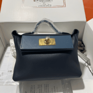 Hermes Mini2424 Handbag - Navy Blue 85974 | Sandra Bags