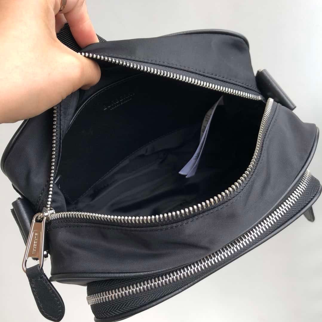 Burberry Striped Printed Nylon Camera Bag - Black 59664 | Sandra Bags - Image 2