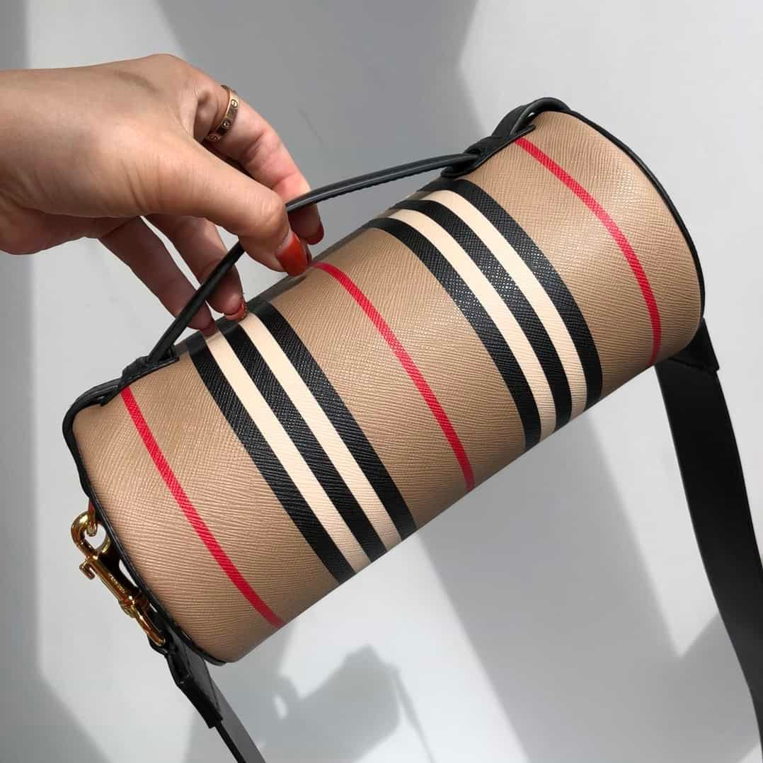 Burberry Barrell Striped Canvas Drum Bag 57680 | Sandra Bags - Image 3