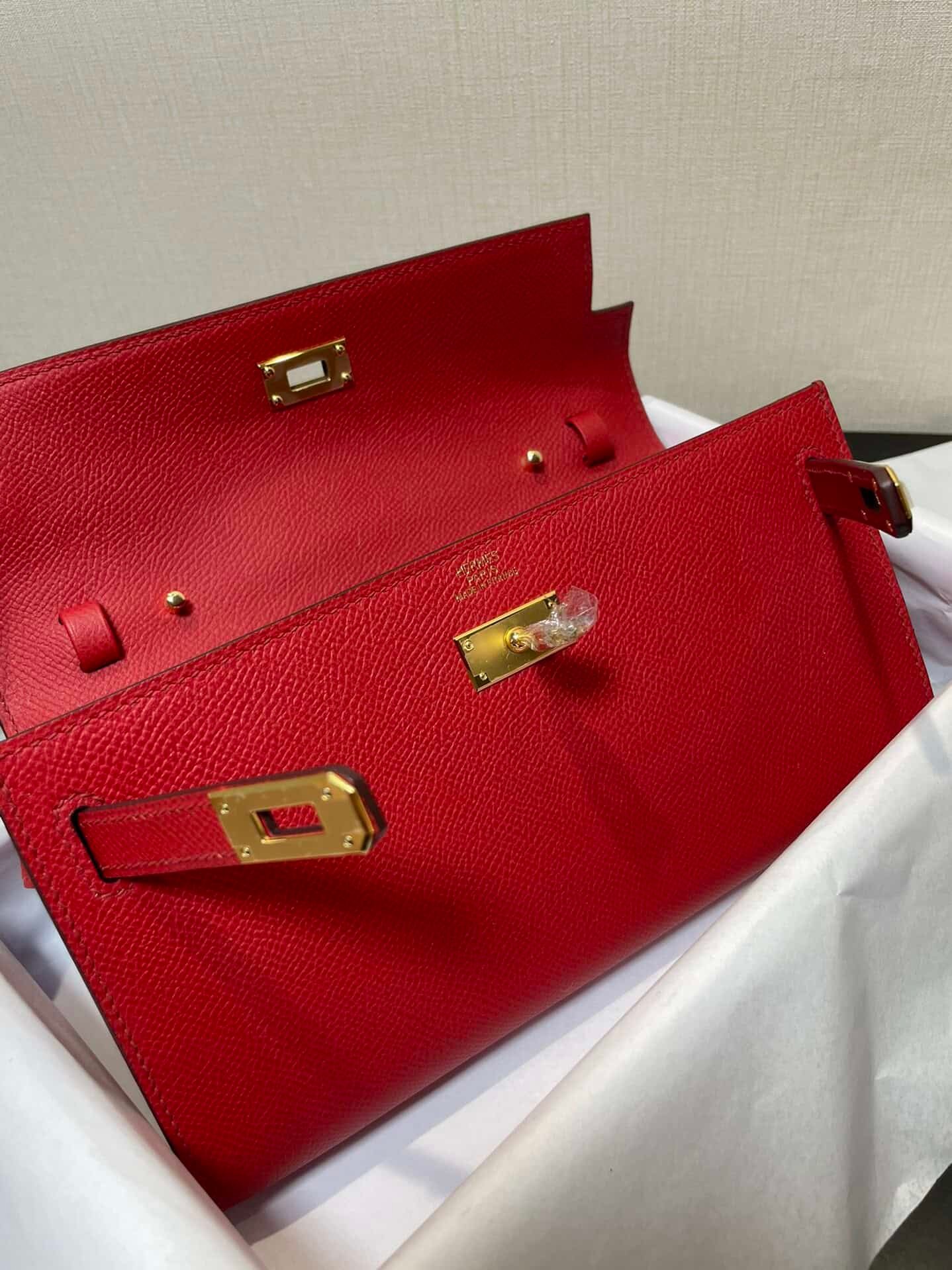 Hermes Kelly Crossbody Bag - Bright Red 24106 | Sandra Bags - Image 3