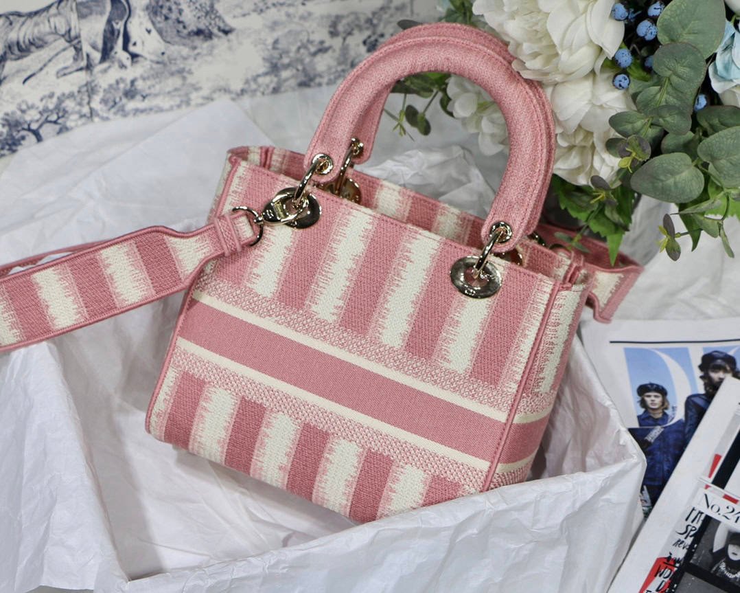 Dior Lady D Embroidery Series - Pink White Light Gold 37878 | Sandra Bags - Image 2