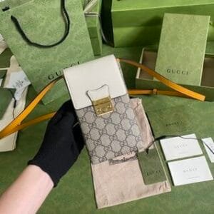 Gucci Padlock Lock Chain Bag - White 12437 | Sandra Bags