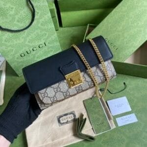 Gucci Padlock Lock Chain Bag - Black 74233 | Sandra Bags