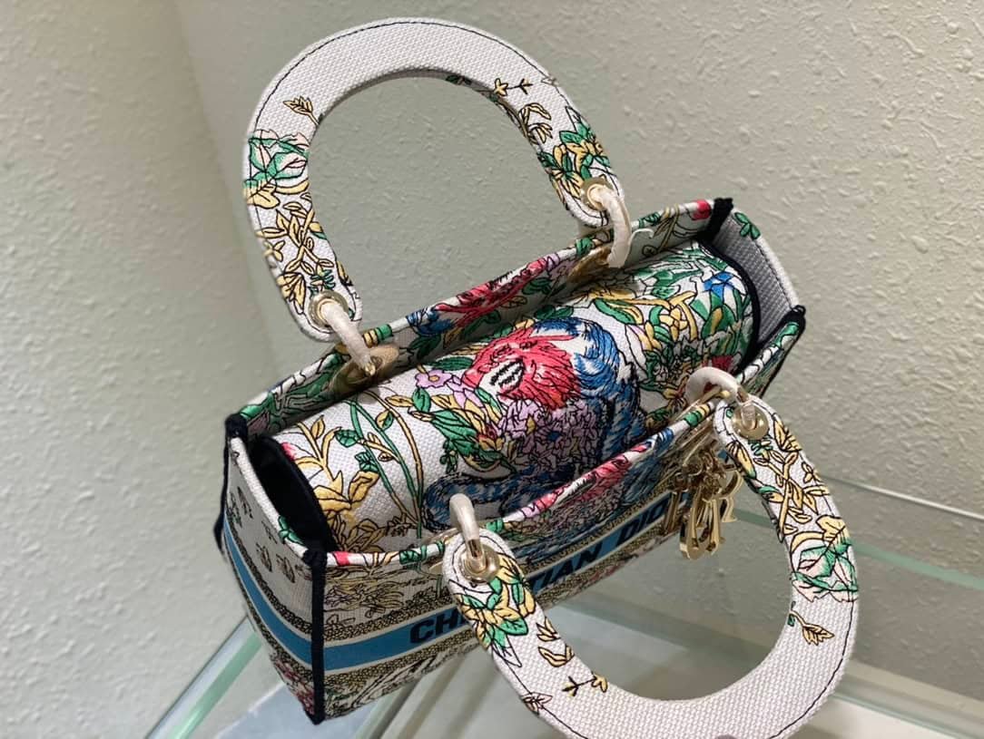 Dior Lady D-Lite Bag - White/Black 41906 | Sandra Bags - Image 3