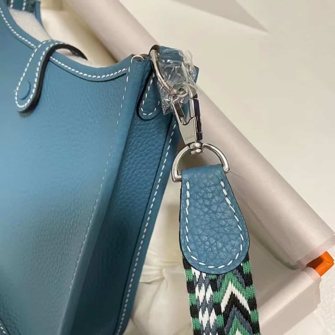 Hermes Evelyne Hollow H Letter Handbag - Blue 99155 | Sandra Bags - Image 3