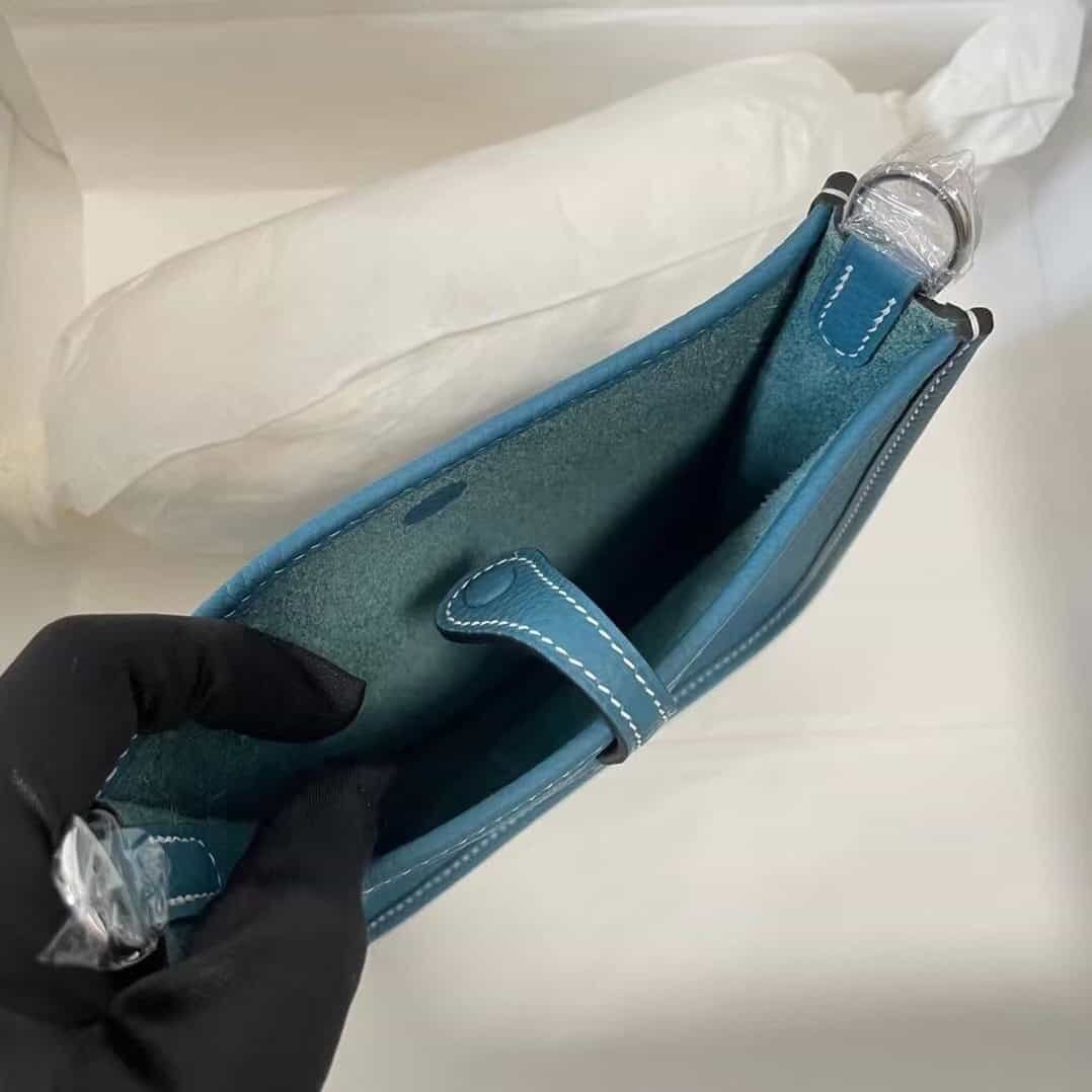 Hermes Evelyne Hollow H Letter Handbag - Blue 99155 | Sandra Bags - Image 2