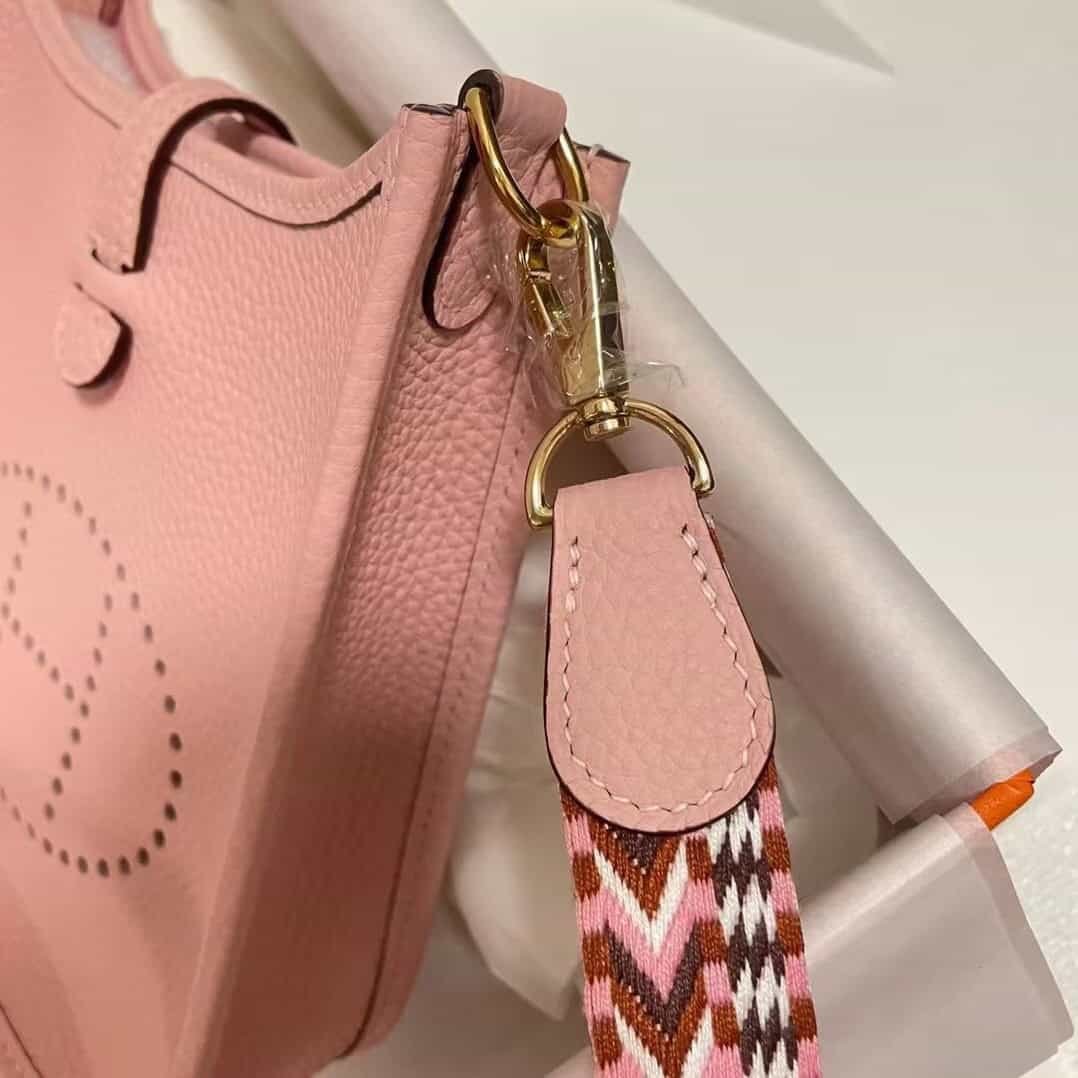 Hermes Evelyne Hollow H Letter Handbag - TPink 57725 | Sandra Bags - Image 3