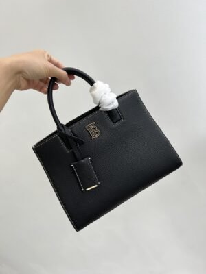 Burberry Lychee TB Metal Shoulder Bag - Black 82651 | Sandra Bags