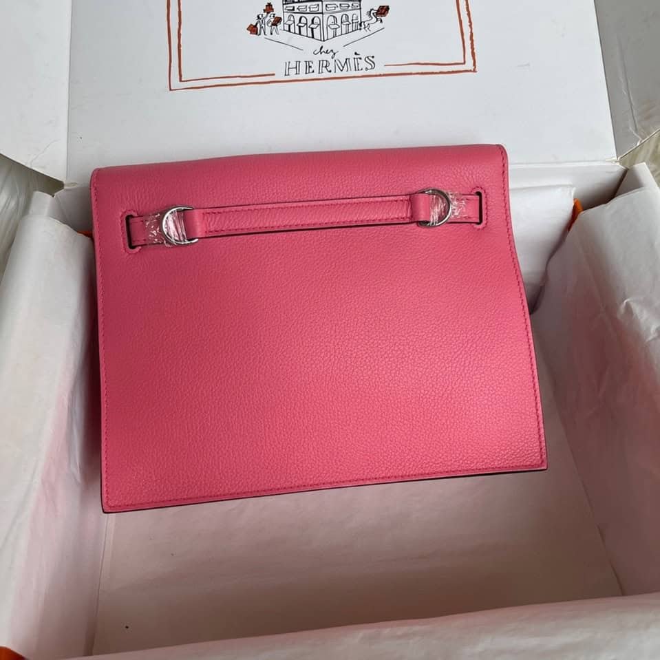 Hermes Kelly DanSe Handbag – Pink (Silver Buckle) 87519 | Sandra Bags - Image 5