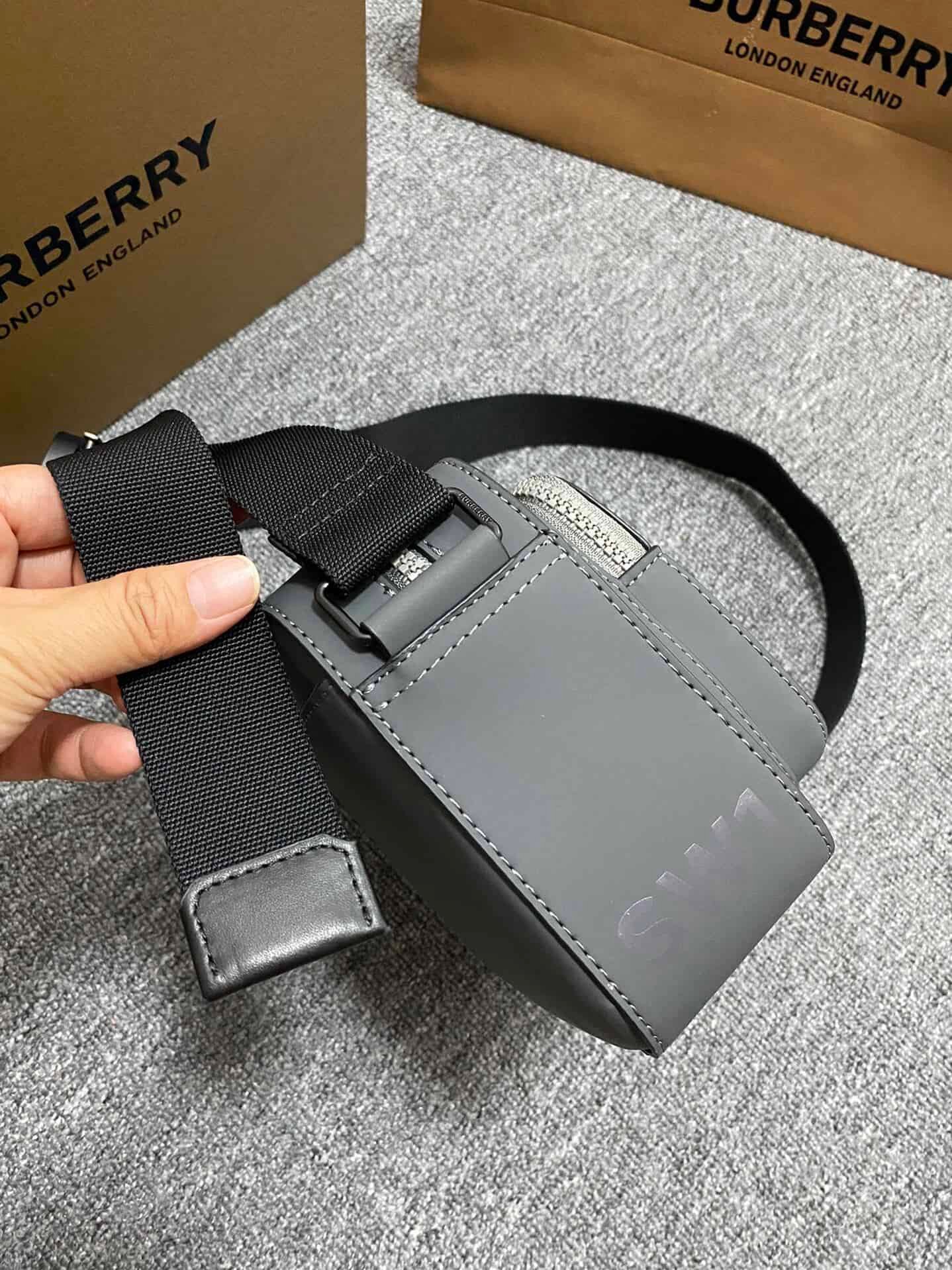 Burberry Horseferry Nylon Crossbody Bag - Gray 53326 | Sandra Bags - Image 4