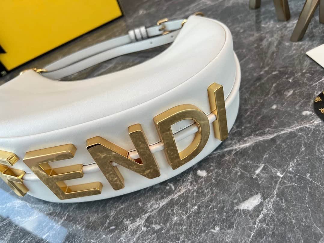 Fendi Praphy Underarm Small Bag - White 28072 | Sandra Bags - Image 2