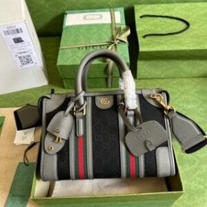 Gucci Bauletto Small Top Handle Bag - Gray 46355 | Sandra Bags