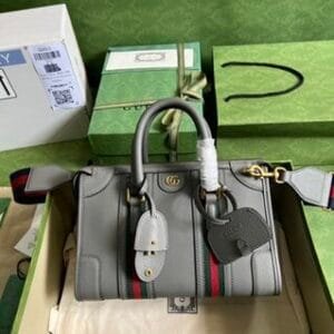 Gucci Bauletto Small Top Handle Bag – Gray 77463 | Sandra Bags
