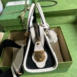 Gucci Mini Bauletto Leather Bag - White 50692 | Sandra Bags - Image 4