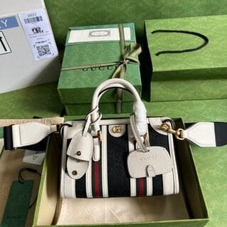 Gucci Mini Bauletto Leather Bag - White 50692 | Sandra Bags