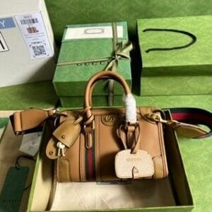 Gucci Bauletto Mini Top Handle Bag - Brown 81152 | Sandra Bags