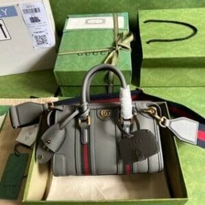 Gucci Canvas Mini Duffle Bag - Gray 16915 | Sandra Bags
