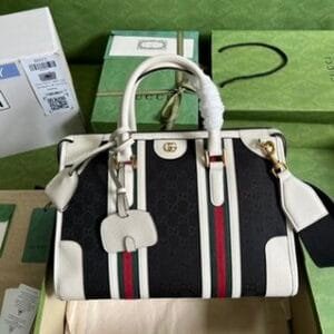 Gucci Bauletto Medium Top Handle Bag – White 99737 | Sandra Bags