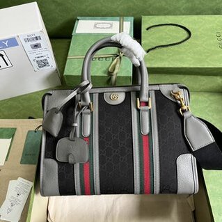 Gucci Bauletto Medium Top Handle Bag - Gray 61878 | Sandra Bags