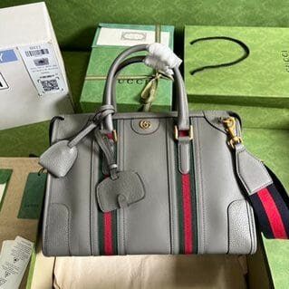 Gucci Bauletto Medium Top Handle Bag - Gray 51215 | Sandra Bags