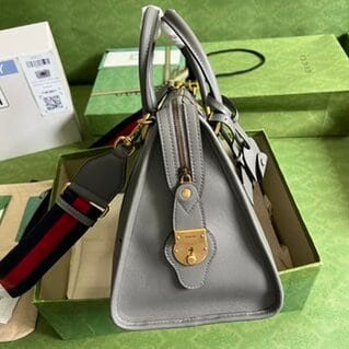 Gucci Bauletto Medium Top Handle Bag - Gray 51215 | Sandra Bags - Image 4