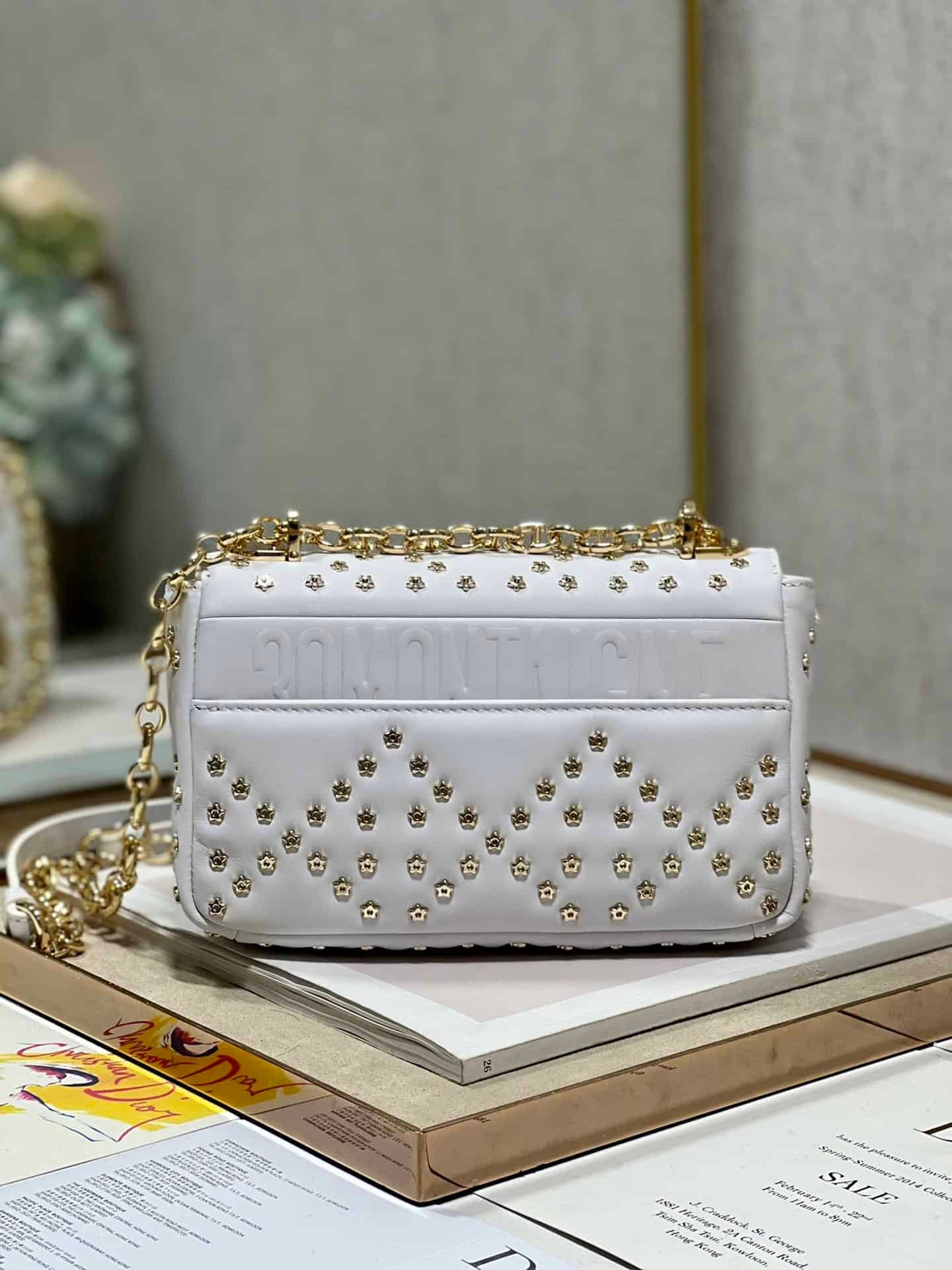 Dior Small Caro Handbag - Pentagram White Gold Buckle 49565 | Sandra Bags - Image 5