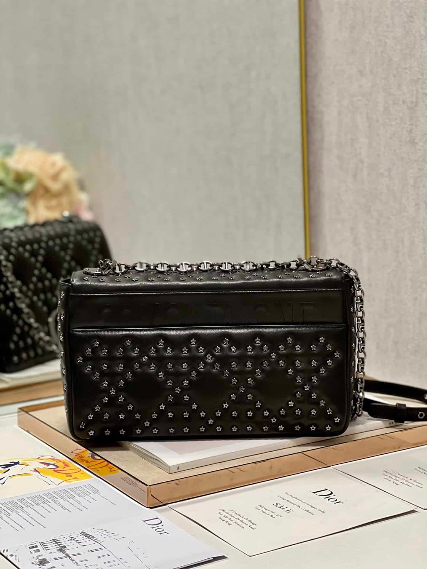 Dior Large Caro Handbag - Pentagonal Star Black Gun Buckle 32614 | Sandra Bags - Image 5