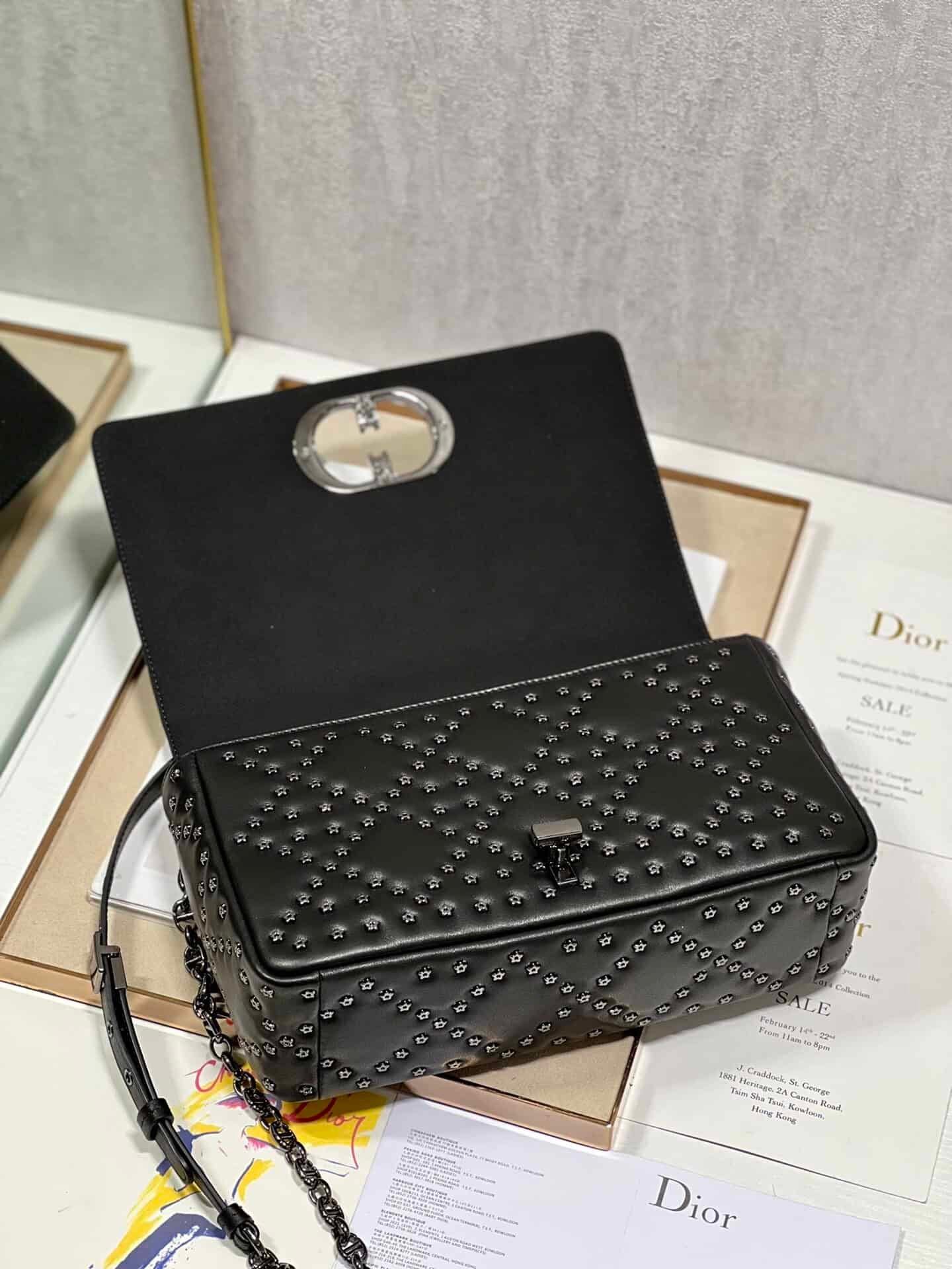 Dior Large Caro Handbag - Pentagonal Star Black Gun Buckle 32614 | Sandra Bags - Image 3