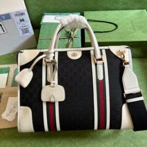Gucci Bauletto Duffle Large Bag - White 82175 | Sandra Bags