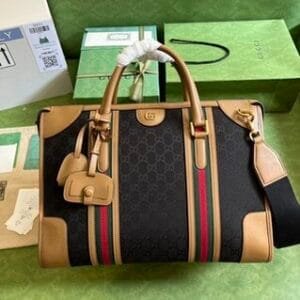 Gucci Bauletto Duffle Large Bag - Brown 26554 | Sandra Bags