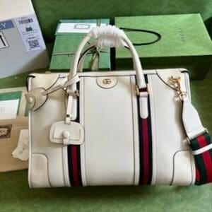 Gucci Bauletto Duffle Large Bag - White 30368 | Sandra Bags