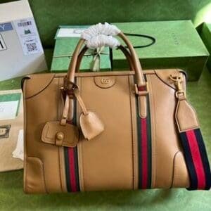 Gucci Bauletto Duffle Large Bag - Brown 92770 | Sandra Bags
