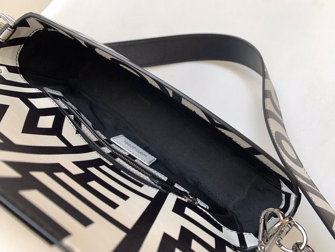 Fendi Roma and Marc Baguette Classic Medium HandBag - Black/White 12239 | Sandra Bags - Image 2