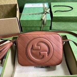 Gucci Blondie Small Leather Shoulder Bag - Brown 12436 | Sandra Bags