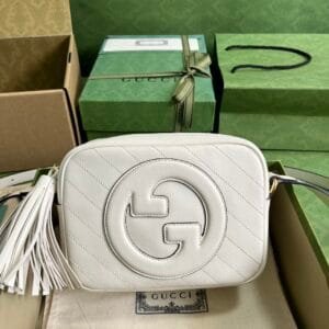 Gucci Blondie Small Leather Shoulder Bag – White 23893 | Sandra Bags