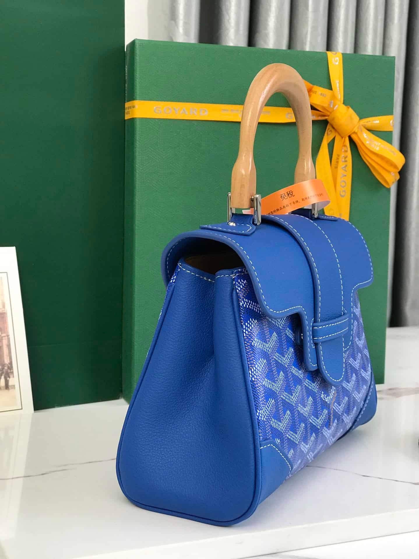 Goyard Saïgon Mini Handbag - Bright Blue 38665 | Sandra Bags - Image 5
